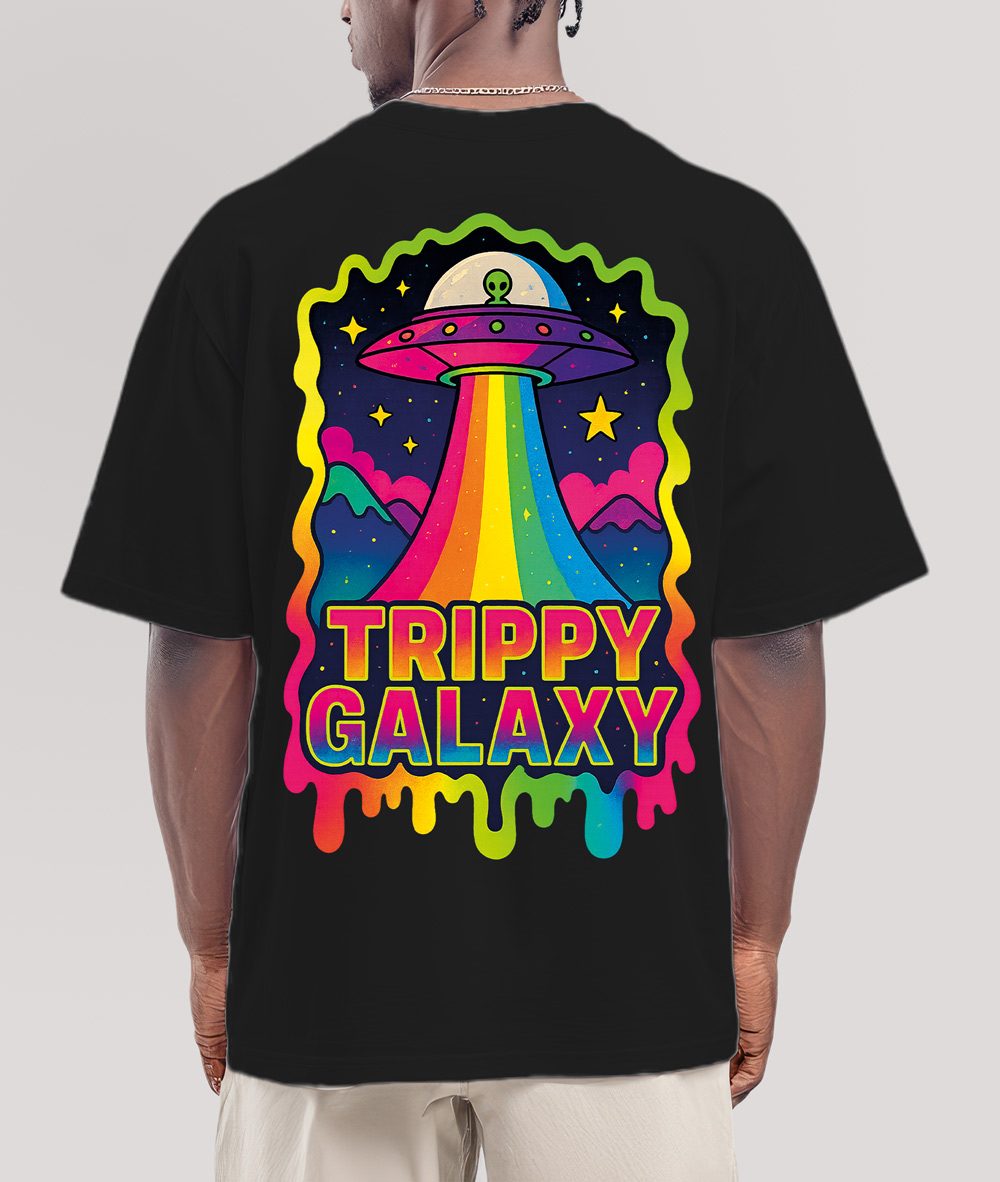 Galactic Drip T-Shirt – Rückansicht schwarz