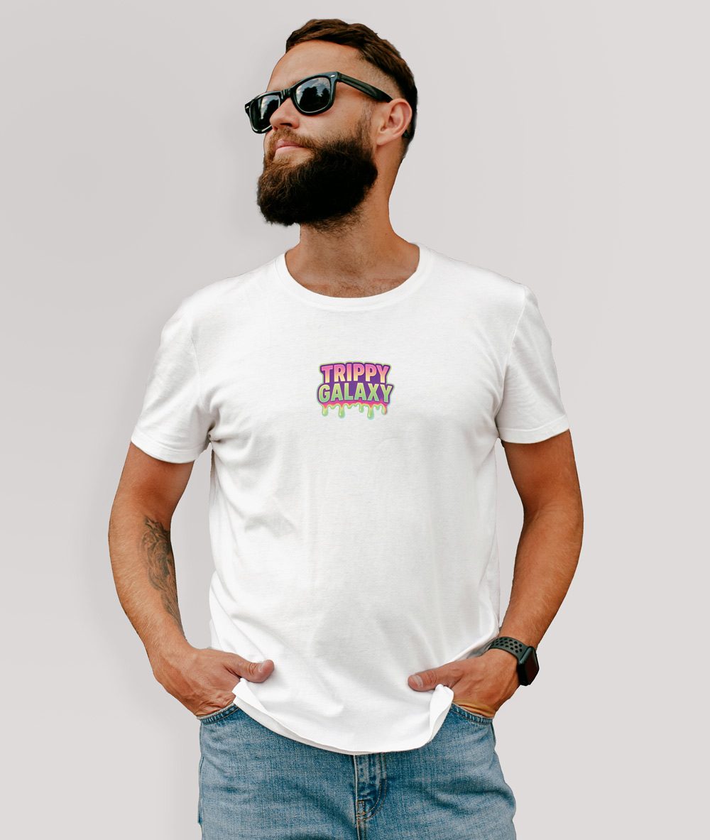 Cosmic Calavera (light) – T-Shirt [Trippy Galaxy] - Frontansicht